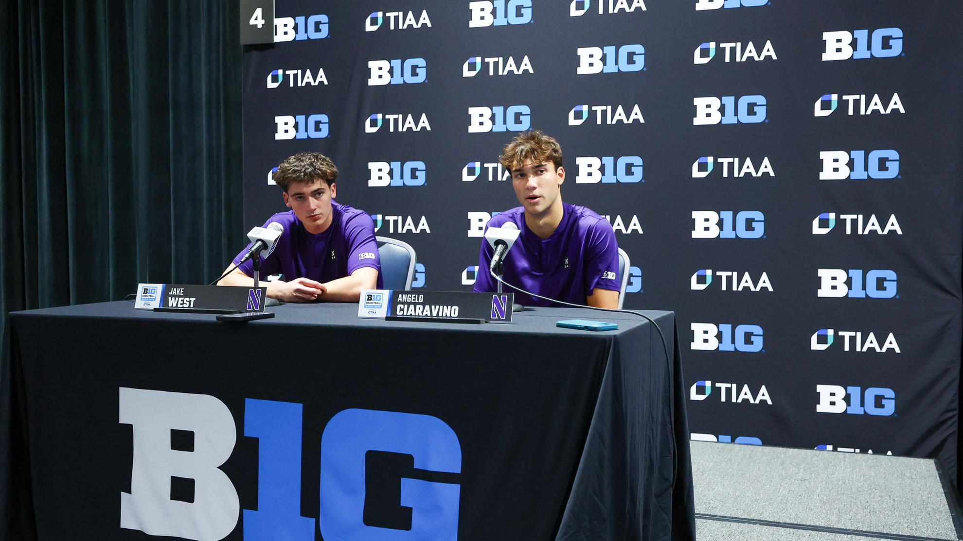 Jake West and Angelo Ciaravino at 2026 B1G Men's Basketball Media Day